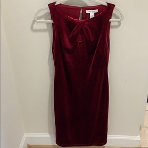 WHBM Velvet Red Sexy Keyhole Formal Dress